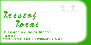 kristof korai business card